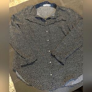 Acotè Womens Black and White Button Down Blouse Size 4‎